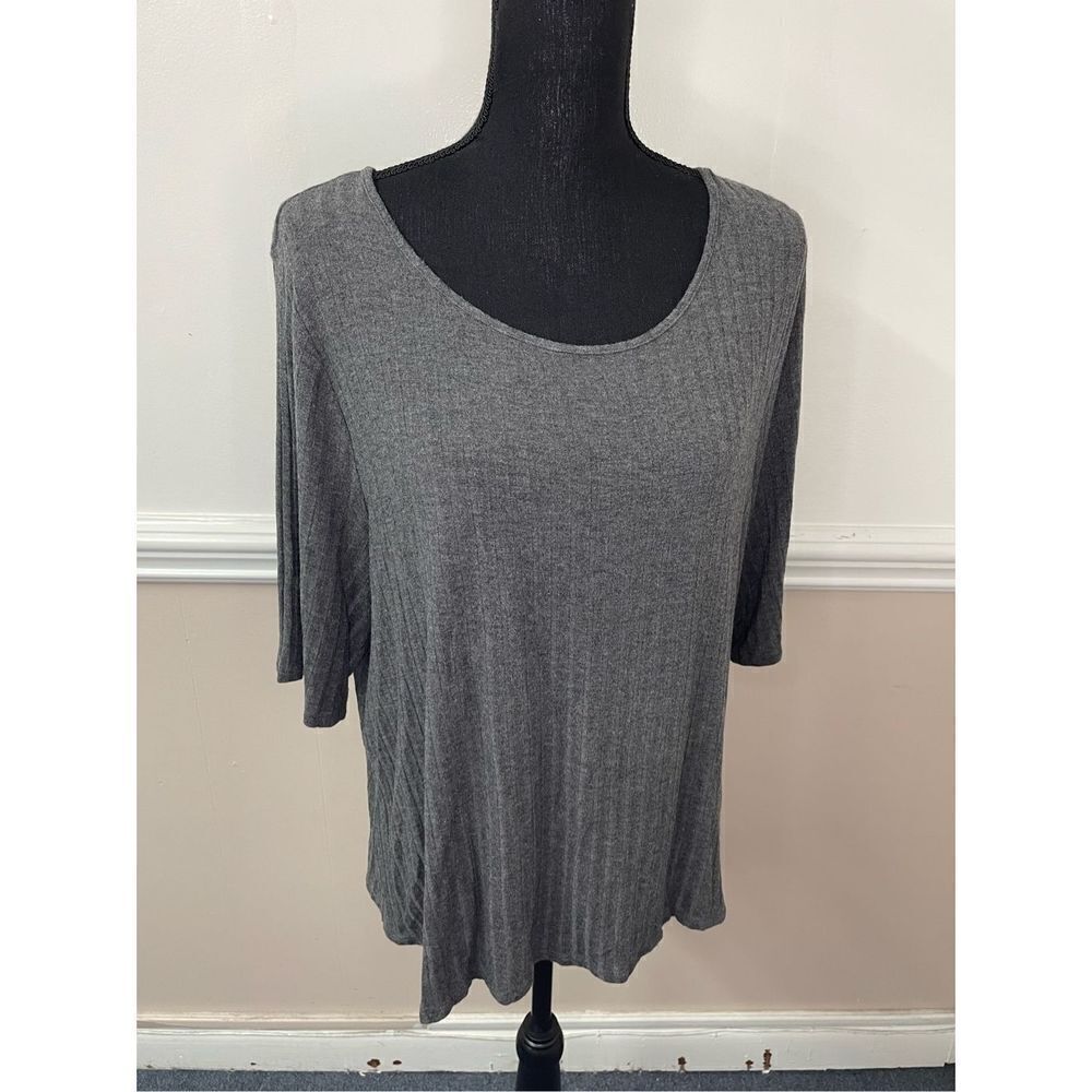 Apt 9 Grey 3/4 Sleeve Blouse Size XXL
